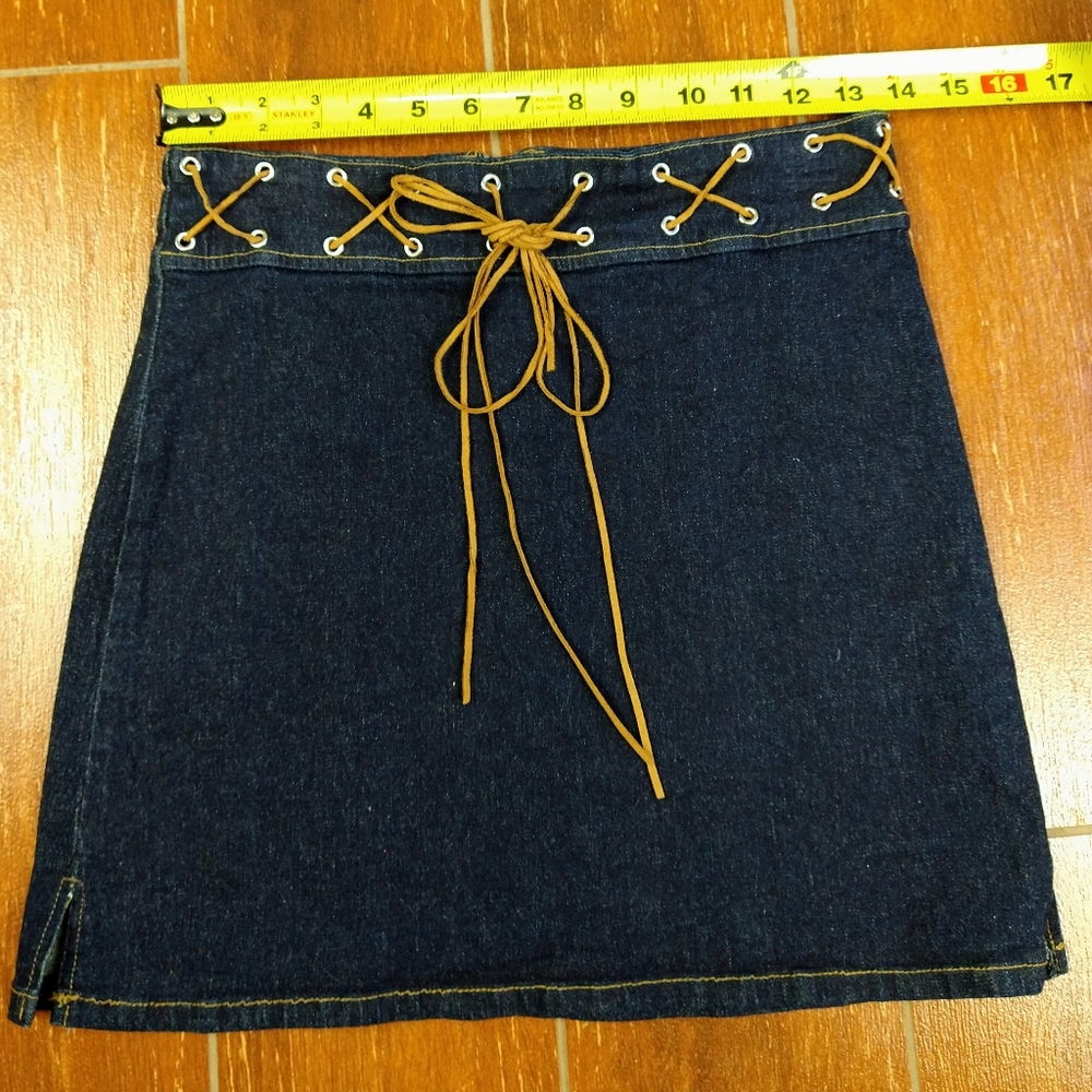 SOLD!!!!Vintage Cello Jean Mini Skirt Size Small - Picture 8 of 15